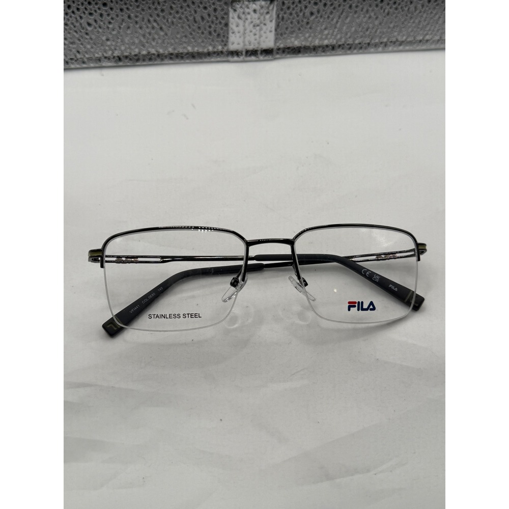 Fila Eyeglasses VFI441 Rectangular Half‎ Rim Stainless Steel Frames 55-19-145